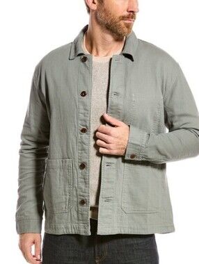 Magaschoni Men's Unlined Jacket, 100% Cotton, LARGE